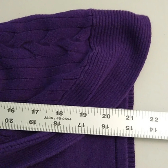 FINE GAUGE, CABLE, 100% COTTON, TWOFER, SWEATER - Picture 4 of 6